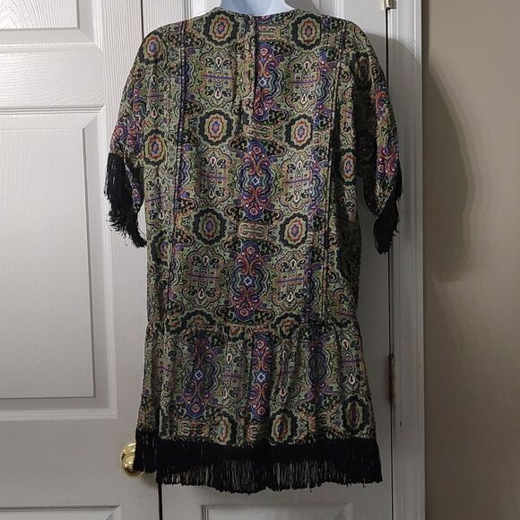 Juju S'amuse mini tassel hem silk blend dress Sz L - Picture 4 of 6